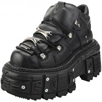 New Rock M-Tank106-C2 Unisex Gothic Platform Boots in Black, Size EU 37