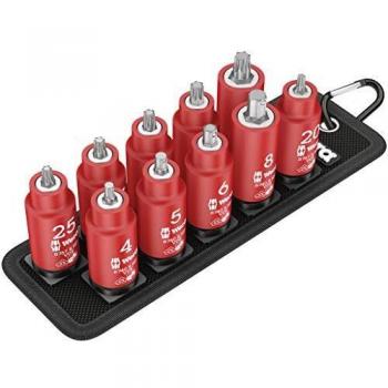 Wera 11 Piece VDE Bit Socket TORX and Hex Socket Set on Belt B 3/8 Drive