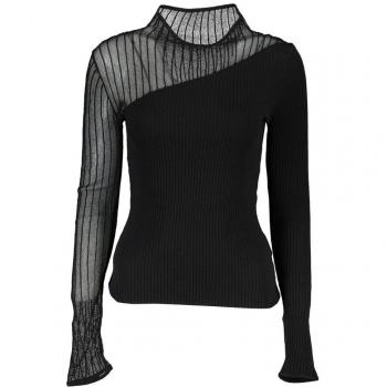Patrizia Pepe Elegant Crew Neck Sweater with Contrast Details - M
