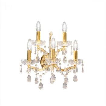 Aplique de pared Schönbrunn oro de 24 kilates 5 bombillas 37cm Kolarz
