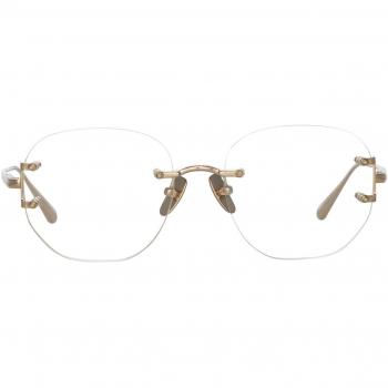 Linda Farrow SANDOR LFL1497 C4 Men's Eyeglasses Gold Size 51 (Frame Only) - Blue Light Block Available
