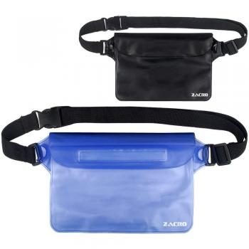 Zacro 2pcs Riñonera Impermeable Universal con Correa de Cintura para Playa,Natación, Camping, Bolsas Estancas para Proteger Sus Pertenencias y Resistente a Aguanieve, Arena y Polvo.