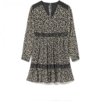 Le Temps des Cerises Women's Leopard Print Short Dress Reve