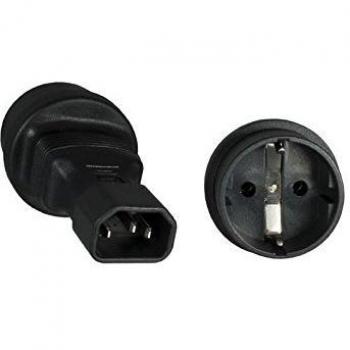 Adaptador de corriente C14 a Schuko Macho-Hembra para cables de ordenador y dispositivos electrónicos