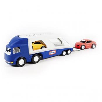 Little Tikes Cozy Coupe Car Transporter – Camión de Juguete con Remolque y 2 Coches, Rampa Abatible para Cargar y Descargar Vehículos, Almacenamiento Debajo del Remolque