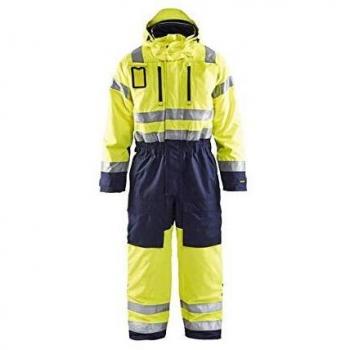 Mono de trabajo de invierno de alta visibilidad Blaklader 6763 - Amarillo fluorescente/Marino, talla 40-46