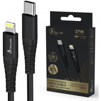 EXTRALINK Smart Life Cable USB C, Nylon Trenzado, 27W Fast Charge, Hasta 480 Gbps, 2M, Compatible con Muchos Aparatos