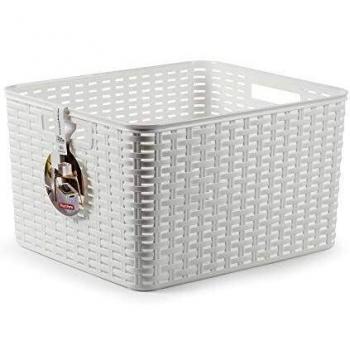 PLASTIC FORTE, Cesta, Blanco, 34 x 40 x 23