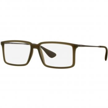Ray-Ban 0Rx7043, Monturas de Gafas para Hombre, Rubber Demi Gloss Military, 55