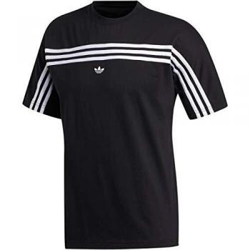adidas 3stripe SS tee Camiseta de Manga Corta, Hombre, Black/White, L