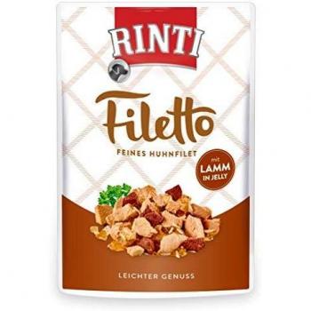 RINTI Filete Pouch en gelatina 48 x 100 g - Pack ahorro - Pollo con cordero