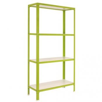 Estantería sin tornillos Simon Home Click Wood Mini 4/300 Verde/Blanco - GGB100209168034 - Simon Rack, Estantería para casa con bandejas de madera 4 estantes Verde/Blanco Simonrack
