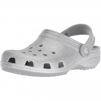 Crocs Classic Glitter Clog K, Zuecos Unisex niño, Plateado