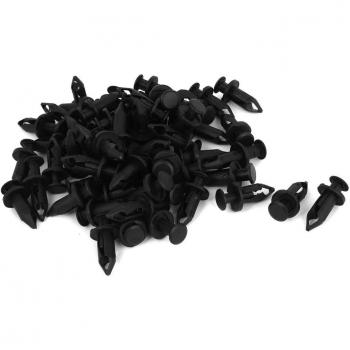 sourcing map Remaches de Parachoques Panel Longitud 22mm Grapas Negro 8mm Agujero