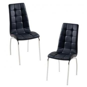 Pack 2 Sillas Comedor Liam - Color Negro en Polipiel