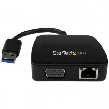 StarTech.com USB31GEVG - Mini replicador de puertos universal para portátil, USB 3.0, con VGA Ethernet Gigabit
