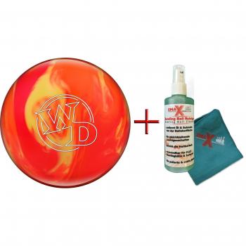 Bowlingball – Principiantes y räum Ball WHITE Dot Sunburst 8 Lbs hasta 15 Lbs + Limpiador y toalla – para hombre y mujer – zurdos y diestros, blau rot grün gelb pink lila rosa, 9 lbs
