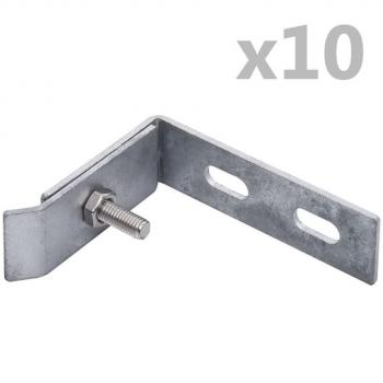 Conector de esquina para pared Día y Noche, 10 sets, plateado