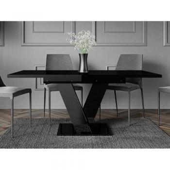 Mesa Goodyear 104 Extensible de Aglomerado Laminado Negro Brillante 120x80x76cm
