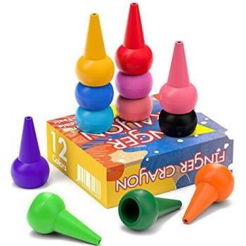 WATSABRO Crayones para niños pequeños, 12 Colores Pintura Crayones con Agarre de Palma para bebés Crayones Pintura Lavable para Dedos Crayones no tóxicos, niños, niños, niños y niñas