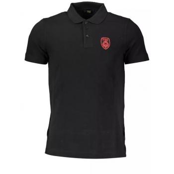 Cavalli Class Elegant Black Cotton Polo Shirt - XL