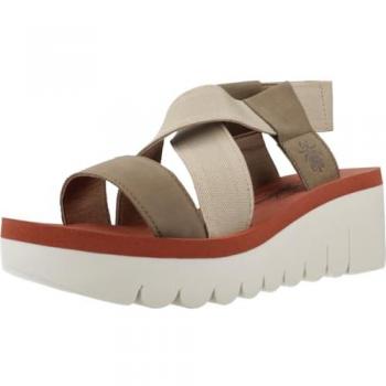 Sandalias de Cuña para Mujer Fly London Modelo Yabi en Piel Multi Beige y Brick Talla 41