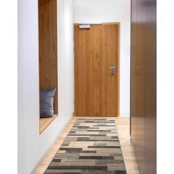 Alfombra de Pasillo KARMEL Deski Tableros Caramelo Gris 70x300 cm