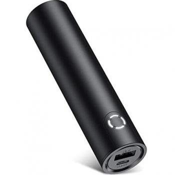 Power Bank 5000mAh Cargador Portátil con Salida de 2.4A, Batería Externa Móvil para Teléfonos Inteligentes, Tablets y Más-Negro