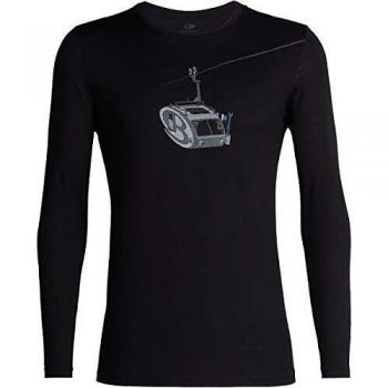 Icebreaker Tech Lite LS Crewe Camper Lift Camiseta, Hombre, Negro, M