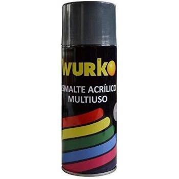 Wurko - Spray Pintura Esmalte Acrílica Gris, Bote 400 ml