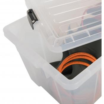 Lote de 3 cajas de almacenamiento robusto con cierre rápido - Power Box SK-130 - Plástico transparente, 12,5 l, 46 x 29,7 x 16 cm - Iris Ohyama
