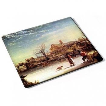 Rembrandt - Winter Landscape, Designer Almohadilla del Ratón Mouse Mouse Pad con Diseño Colorido. Auténtica Alfombrilla de 250 x 190 mm. Tamaño Ideal de Media para el Uso Diario.