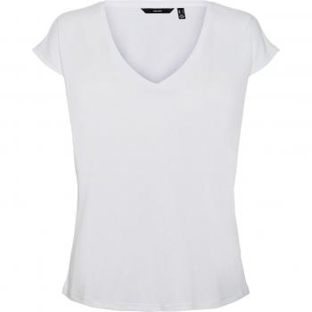 Vero Moda Women's V-Neck T-Shirt Filli Regular Fit Bright White XL