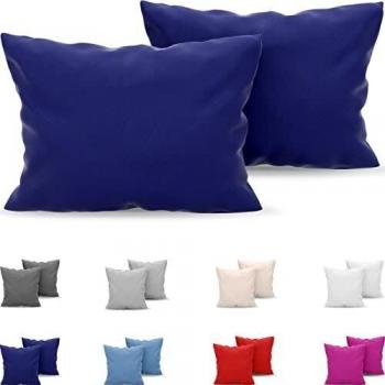 Dreamzie - Set de 2 x Funda de Almohada 50x75 cm, Azúl Oscuro, Microfibra