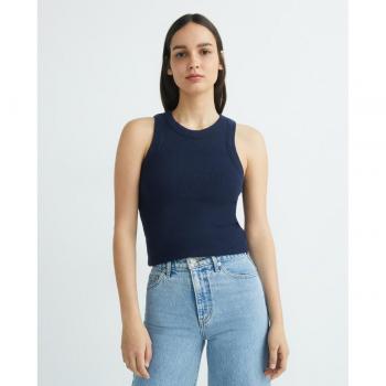 Dockers Women's Rib Knit Sleeveless T-Shirt - Navy Blazer XS