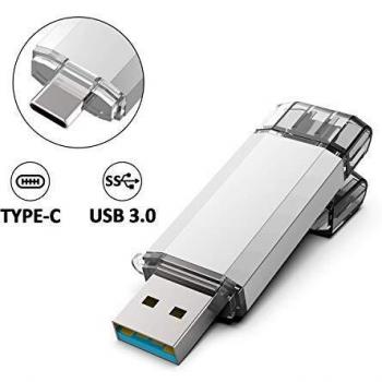 RAOYI 64GB Memoria Flash USB 3.0 Tipo C Dual OTG Flash Drive USB C Pendrive 64 GB Memory Stick para Smartphones USB-C, Tablets MacBook, Samsung Galaxy S9, LG G6, V30, Google Pixel XL