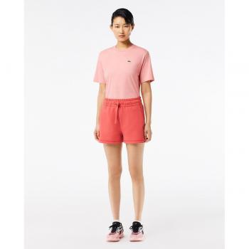 Short de mujer Lacoste liso con cordón de ajuste, color rojo, talla 36