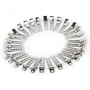 Aproximados 50 pcs Horquillas Pelo Doble Diente Metal Pinzas Cocodrilo Plata