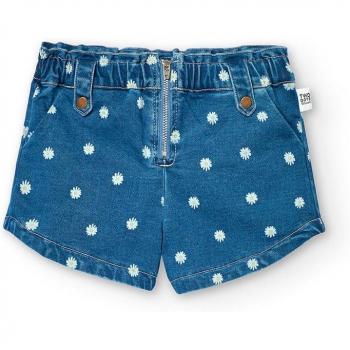 Short de niña denim con estampado floral - Boboli