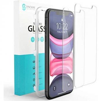 Syncwire Protector de pantalla para iPhone 11/XR – [2 unidades] Protector de pantalla de vidrio templado irrompible