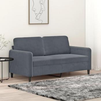 Sofá 2 plazas gris oscuro de 140 cm en terciopelo Vidaxl
