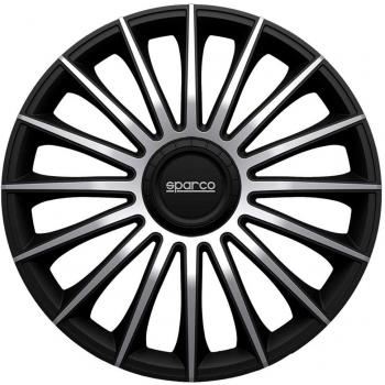 Tapacubos Sparco Treviso 13 pulgadas negro/plata - 4 piezas