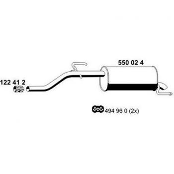 Silenciador trasero ERNST 550024 para Fiat Grande Punto y Punto Evo