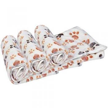 PET SPPTIES Pata pequeña impresión paño Grueso y Suave Manta Suave Estera del Animal doméstico 3 Piezas PS016