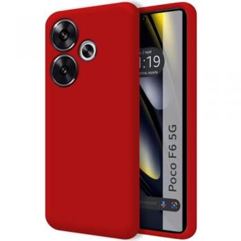 Funda Silicona Líquida Ultra Suave Roja para Xiaomi Poco F6 5G
