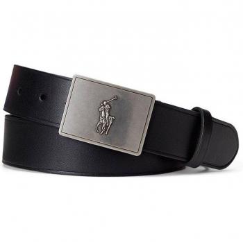 Cinturón de Hombre Polo Ralph Lauren 36mm de Piel con Hebilla de Placa Negra