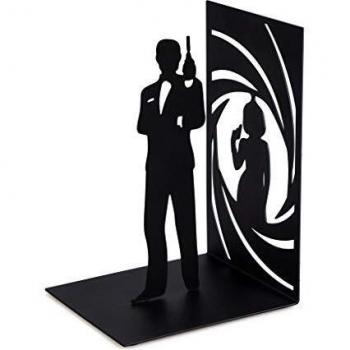 Balvi - Secret Agent sujetalibros Decorativo de Metal en Color Negro. Diseño Original