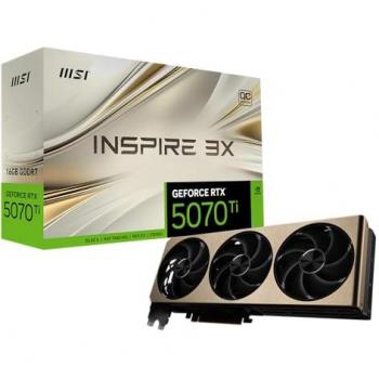 MSI GeForce RTX 5070 Ti 16G INSPIRE 3X OC - Tarjeta gráfica NVIDIA 16 GB GDDR7, PCIe 5.0, DLSS 4, Triple ventilador