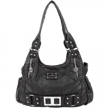 Angelkiss - Bolso al hombro de Piel para mujer 14.6*4.7*13, negro