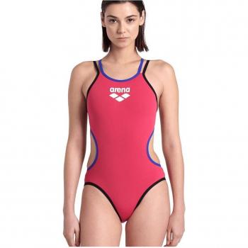 Bañador de mujer Arena One Double One Piece rosa neón 34